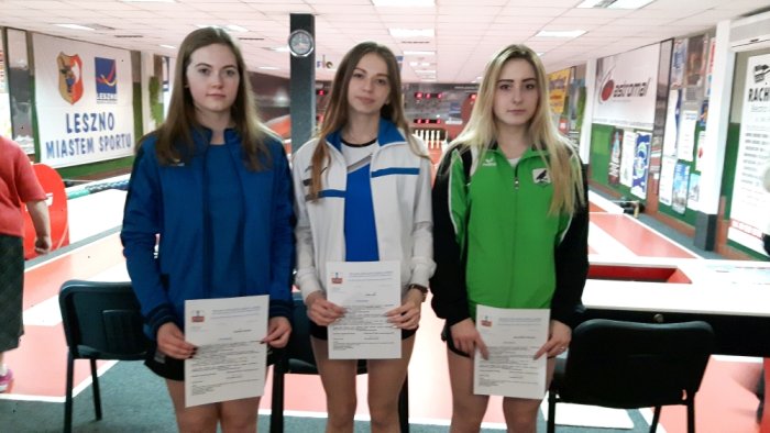 Reprezentantki na MŚ Juniorów Mł. Dettenheim 2017 od lewej Nicoletta Dudziak Polonia 1912 Leszno Julia Sidło Pilica Katarzyna Mroczkiewicz 9 Amica Wronki